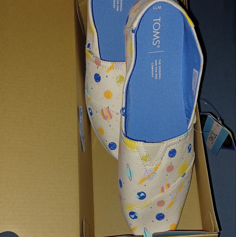 Toms Space Planet Teacher Loafers Slip-On Shoes
